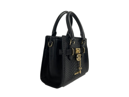 Michael Kors Hamilton XS Black Snake Satchel Bag - WanderMart Co.