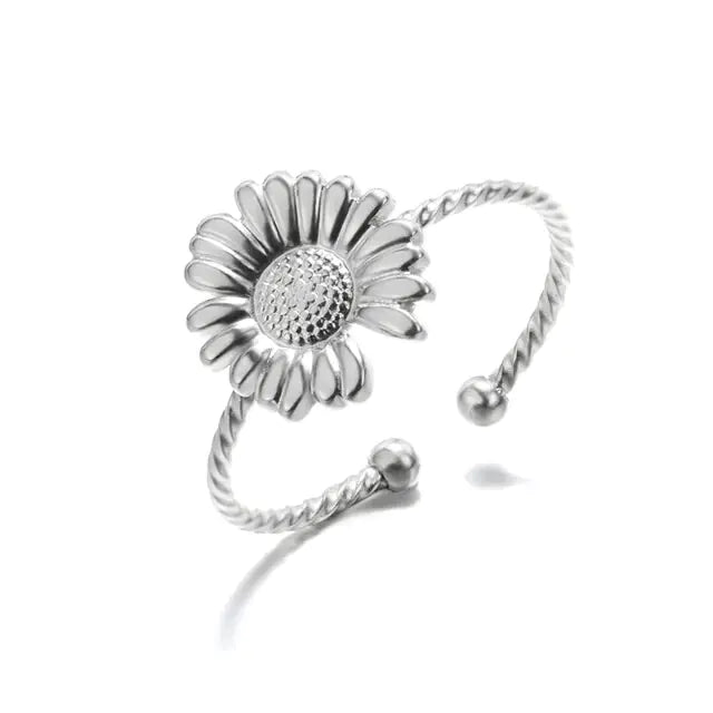 Crystal Sunflower Rings For Women - WanderMart Co.