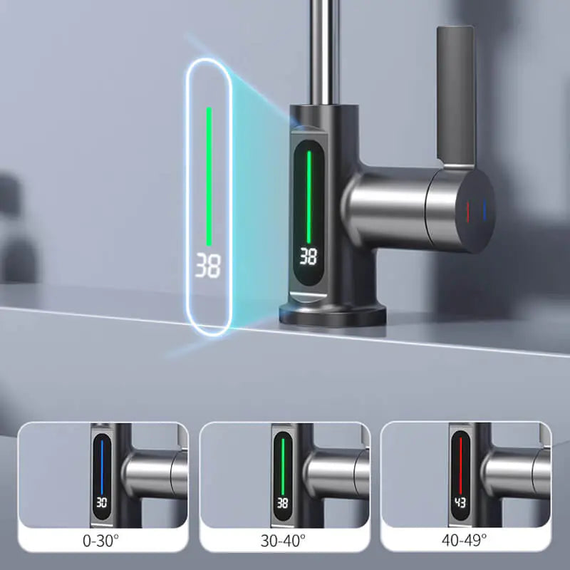 Digital Display Waterfall Basin Faucet - WanderMart Co.