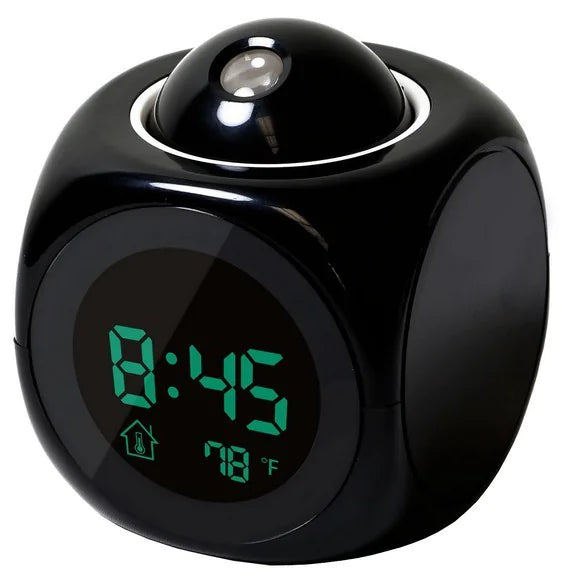 LED Projection Alarm Clock Digital LCD Display Voice Talking Weather Snooze USB - WanderMart Co.