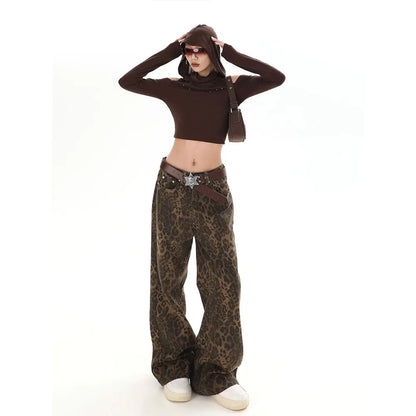 Vintage Leopard Jeans - WanderMart Co.