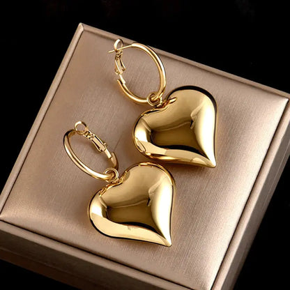 Gilded Heart Earrings - WanderMart Co.