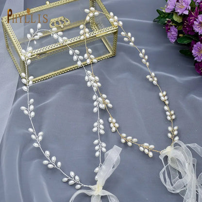 S01 Beaded Wedding Belt Pearls - WanderMart Co.