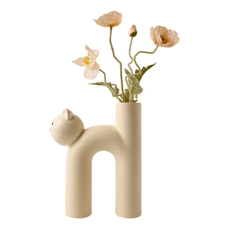 Cat Head Tube Vase - WanderMart Co.