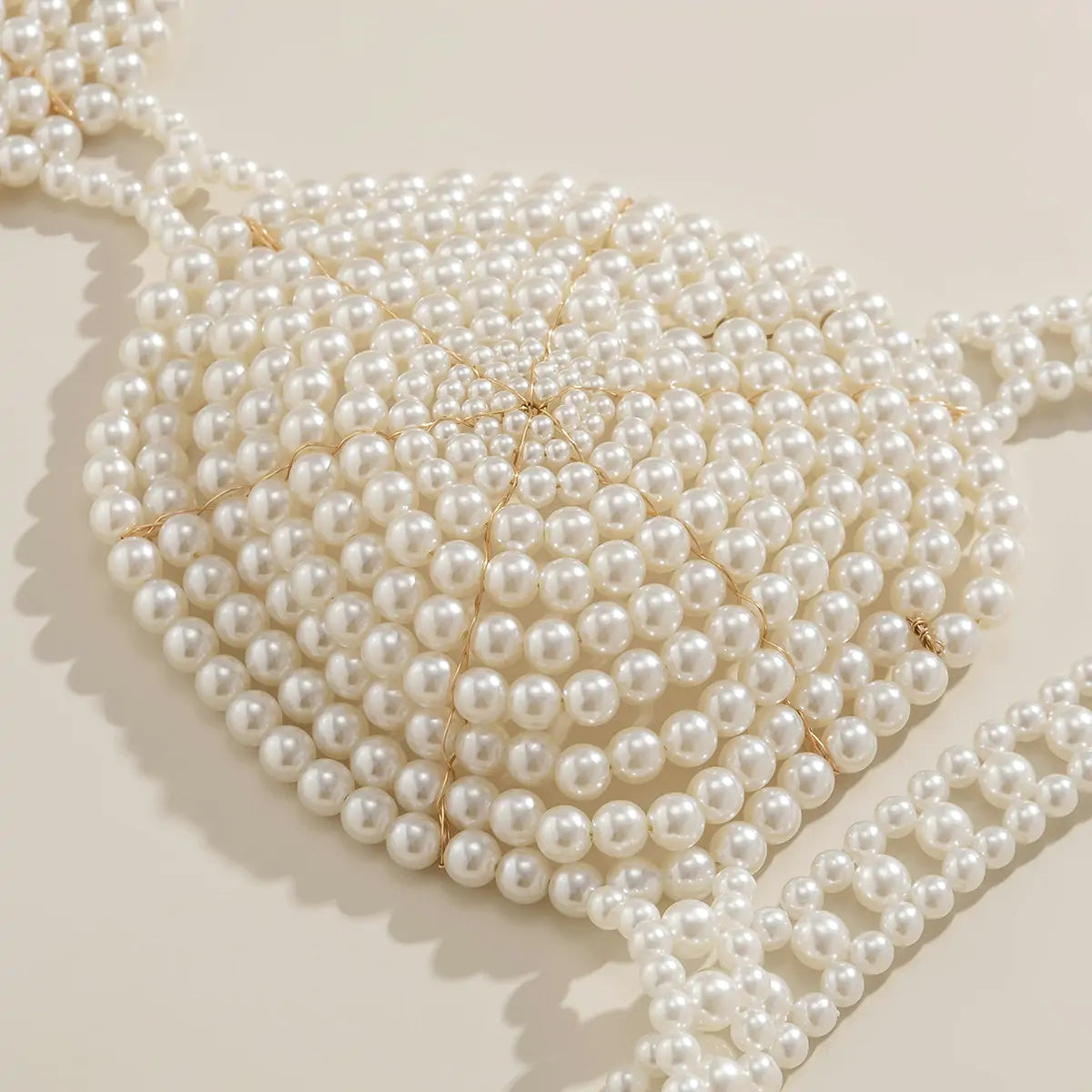 White Beaded Pearl Corset Bra - WanderMart Co.