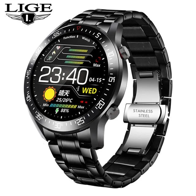 LIGE 2021 New Steel Band Smart Watch - WanderMart Co.