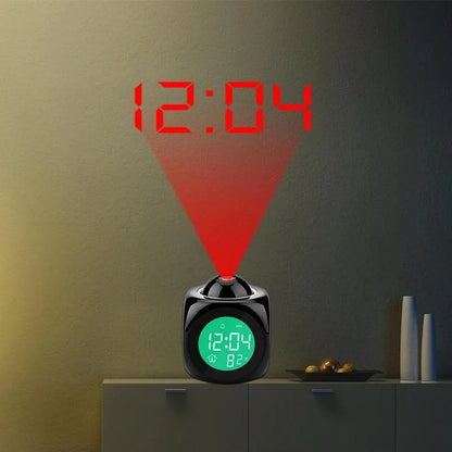 LED Projection Alarm Clock Digital LCD Display Voice Talking Weather Snooze USB - WanderMart Co.