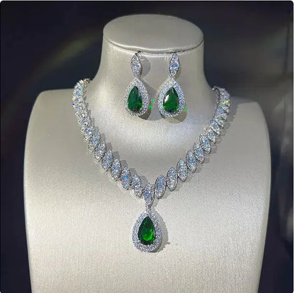 Zircon Necklace & Earring Set - WanderMart Co.