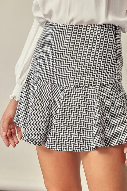 Checkered A-Line Skort - WanderMart Co.