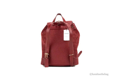 Coach Dempsey Red Apple Jacquard Canvas Logo Patch Backpack - WanderMart Co.