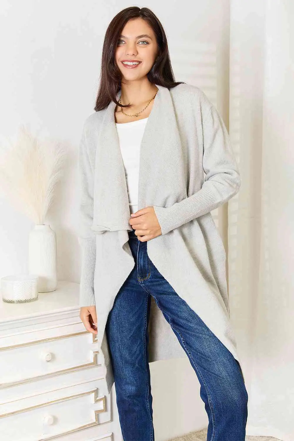 Duster Cardigan with Pockets- - WanderMart Co.