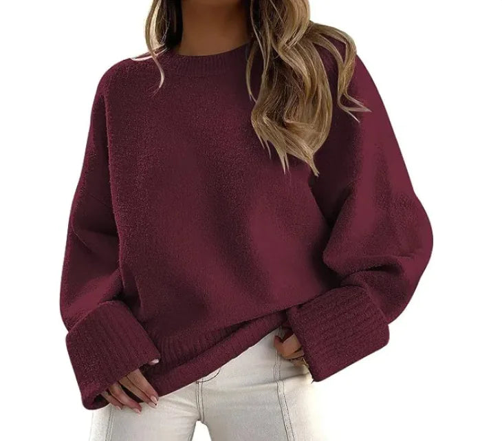 Women’s Fashion Plush Sweater Top - WanderMart Co.