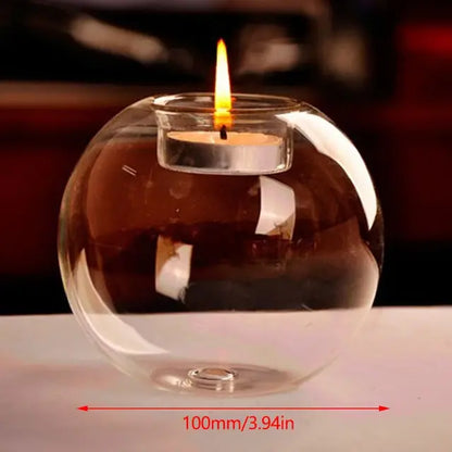 Transparent Glass Candle Holder - WanderMart Co.