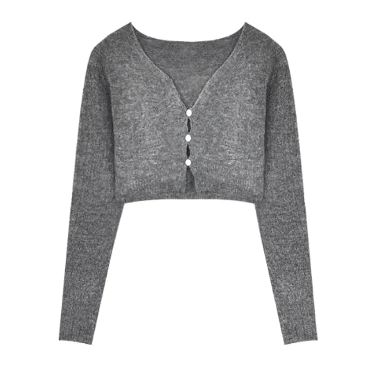 Women's Sweater Coat Autumn And Winter Gray - WanderMart Co.