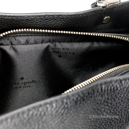 Kate Spade Leila Medium Black Triple Compartment Satchel - WanderMart Co.