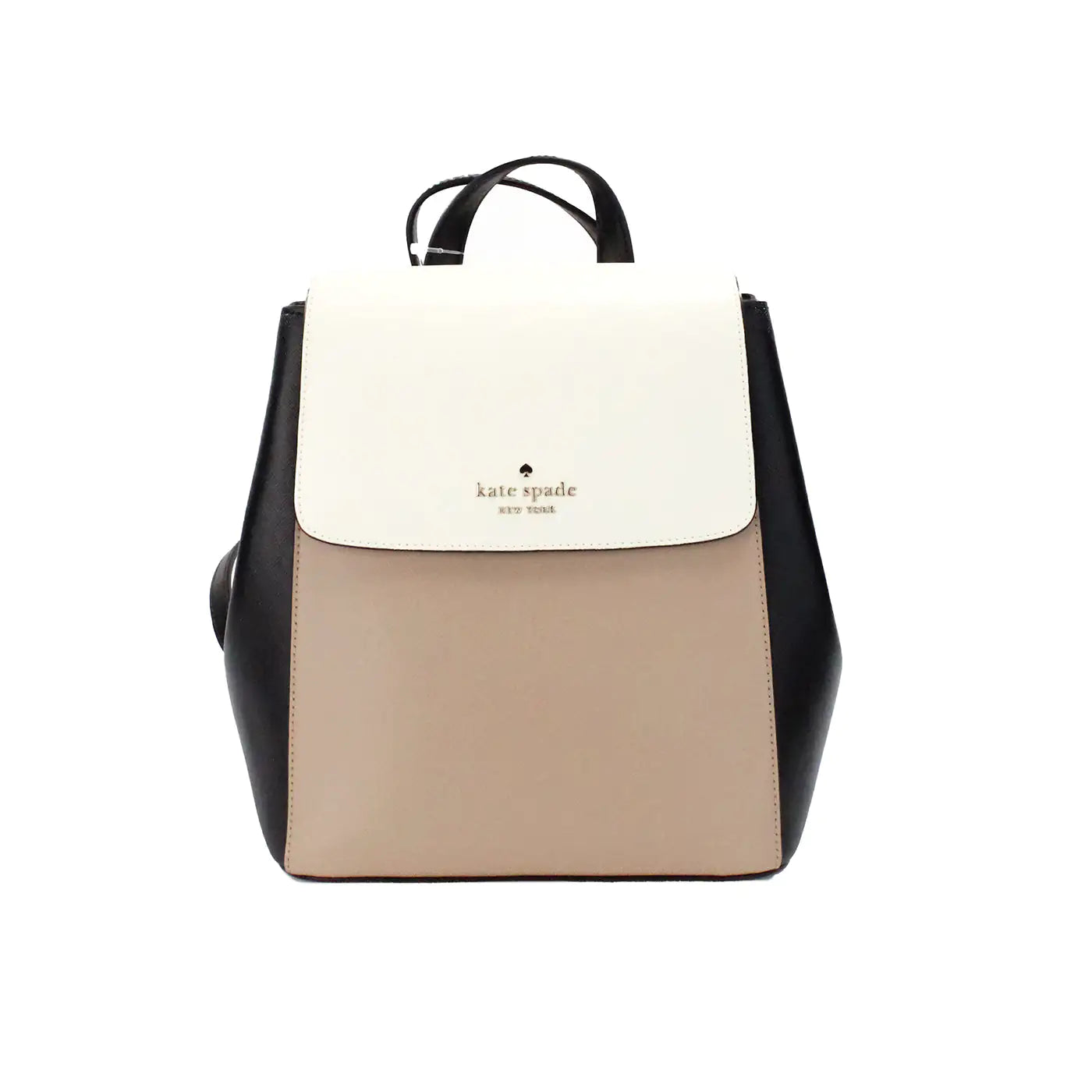 Kate Spade Madison Colorblock Hazelnut Leather Medium Backpack - WanderMart Co.