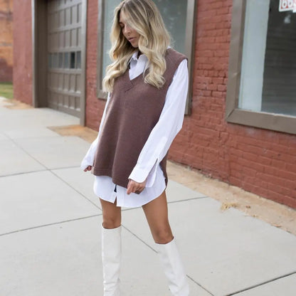 Charlie Oversized Sweater Vest - WanderMart Co.