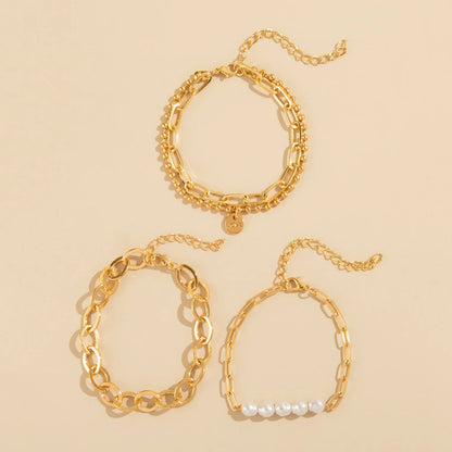 Glossy Chain Bracelet Set