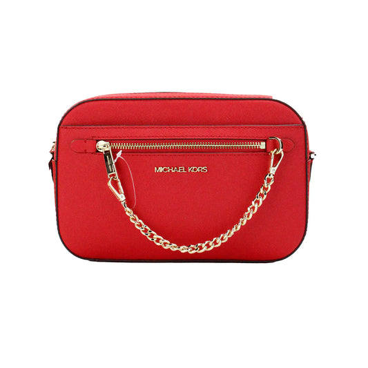 Michael Kors Jet Set EW Red Zip Chain Crossbody - WanderMart Co.