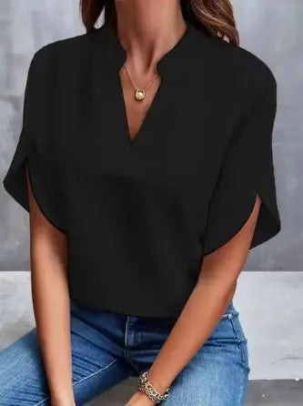 Women's Chiffon V-neck Shirt - WanderMart Co.