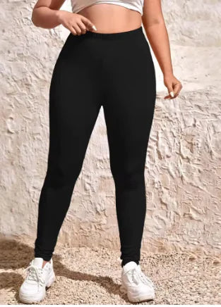 PlusFit High-Waist Stretch Leggings - WanderMart Co.