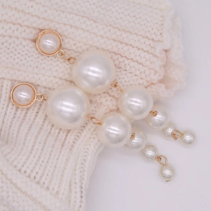 Multiple Imitation Pearls Long Earrings - WanderMart Co.