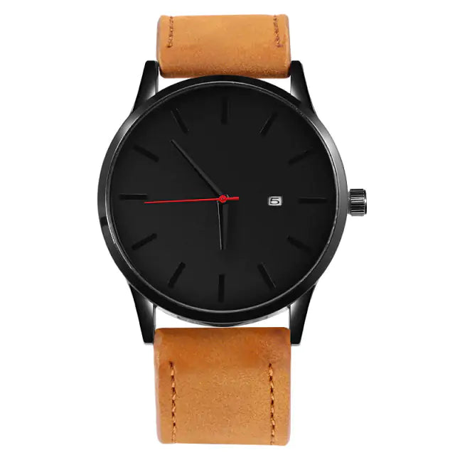 Leather Quartz Watch - WanderMart Co.