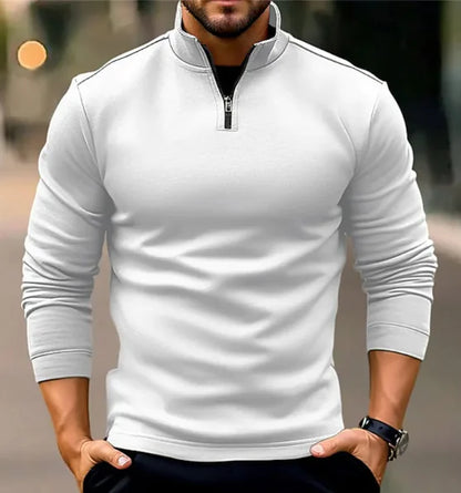 Long-sleeve Zipper Men's Sports Polo Shirt - WanderMart Co.