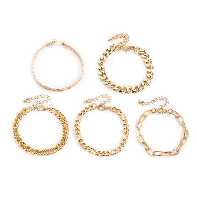 5 Pieces Bohemian Bracelets Set for Women - WanderMart Co.