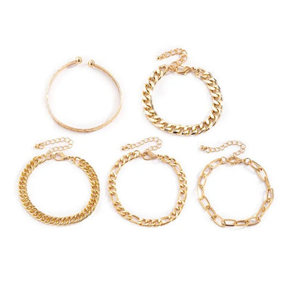 5 Pieces Bohemian Bracelets Set for Women - WanderMart Co.