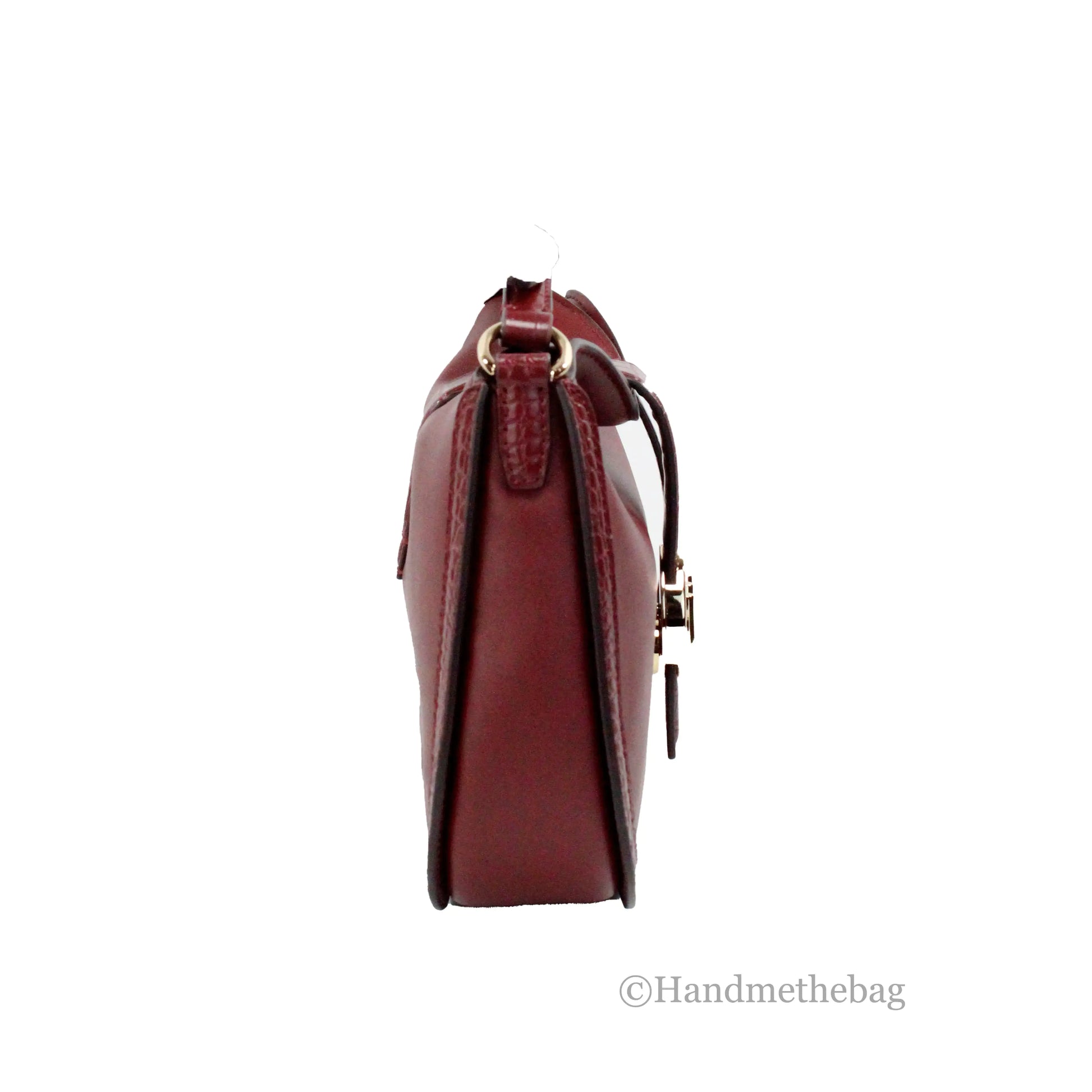 Michael Kors Gabby Dark Cherry Foldover Hobo Crossbody Bag - WanderMart Co.