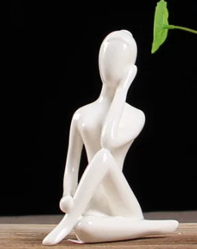 White Ceramic Yoga Figurines - WanderMart Co.