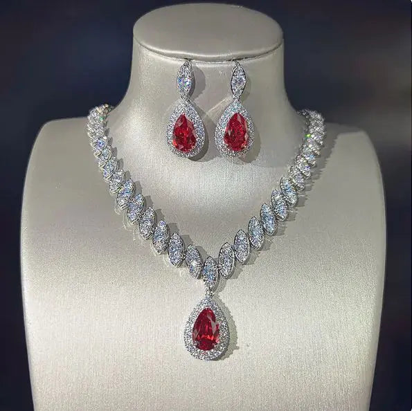 Zircon Necklace & Earring Set - WanderMart Co.