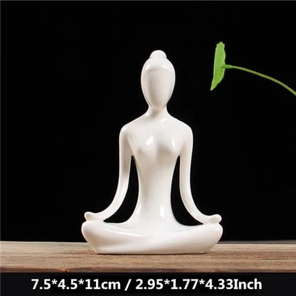 White Ceramic Yoga Figurines - WanderMart Co.