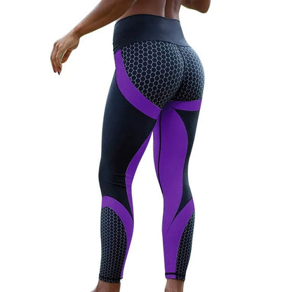 Women Honeycomb Printed Yoga Pants - WanderMart Co.