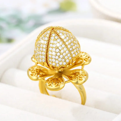 Gold Flower Bud Ring - WanderMart Co.