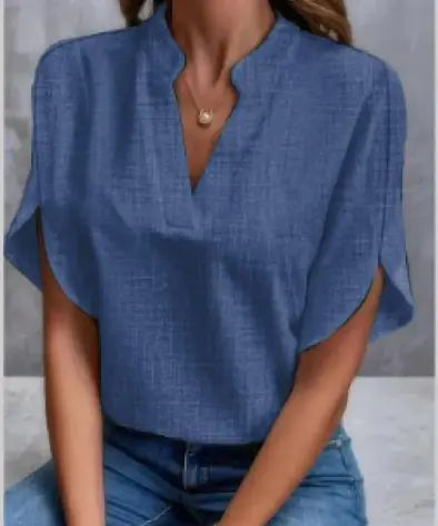 Women's Chiffon V-neck Shirt - WanderMart Co.