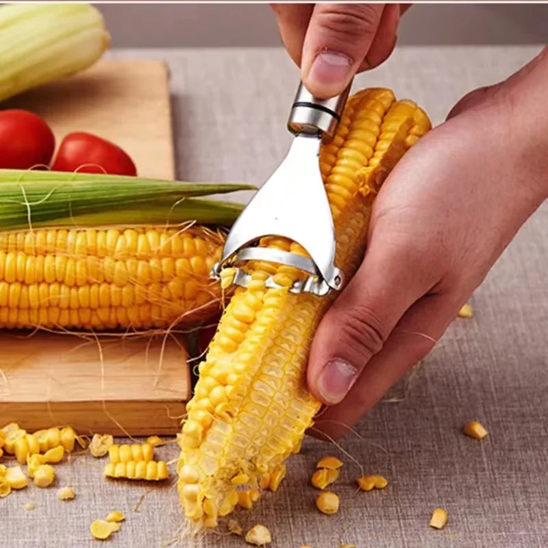 2x Corn Cob Peeler Stainless Steel Thresher Stripper Remover Kitchen Cutter Tool - WanderMart Co.