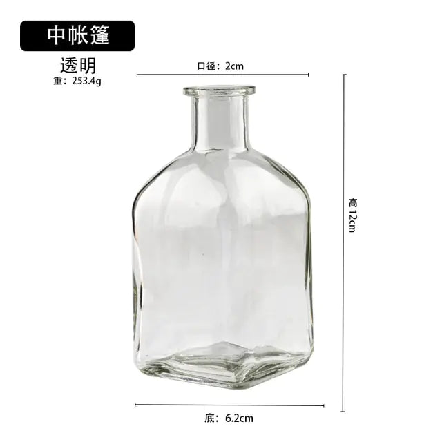 Colorful Glass Vase Transparent Simple Glass Bottle - WanderMart Co.