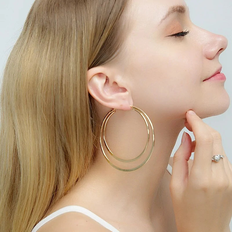 Big Hoop Large Circle Earrings - WanderMart Co.