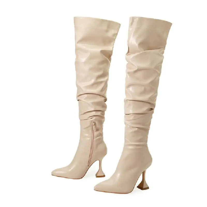 Over The Knee Boots Shoes - WanderMart Co.