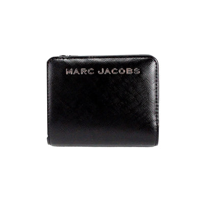 Marc Jacobs Mini Black Leather Compact Coin Pouch Wallet - WanderMart Co.