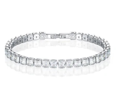 Clear Square Cubic Zirconia Tennis Bracelet - WanderMart Co.