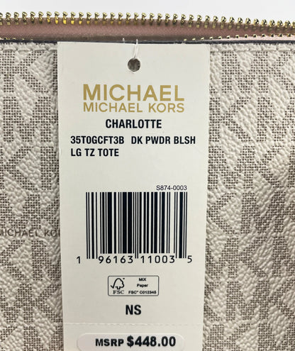 Michael Kors Charlotte Large Leather Tote Purse - WanderMart Co.