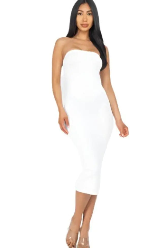 BANDEAU STRAPLESS DRESS - WanderMart Co.