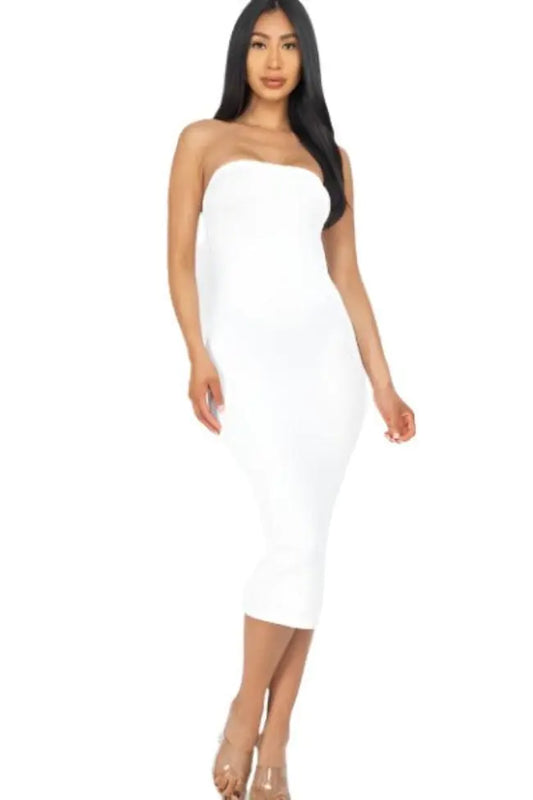 BANDEAU STRAPLESS DRESS - WanderMart Co.