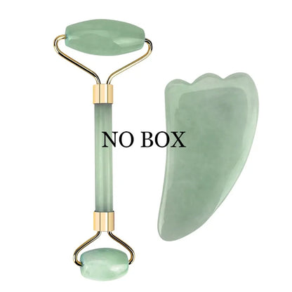 Rose Quartz and Jade Roller Slimming Face Massager - WanderMart Co.