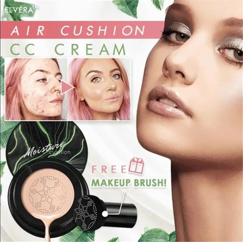 Mushroom Head Air Cushion CC Cream Moisturizing Foundation Air-permeable Natural Brightening Makeup BB Cream Korean cosmetics - WanderMart Co.