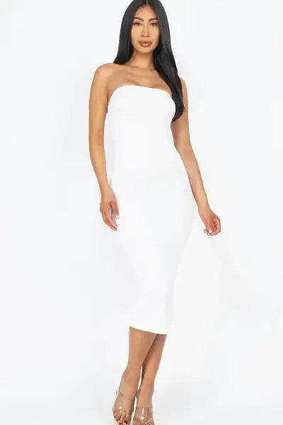 BANDEAU STRAPLESS DRESS - WanderMart Co.