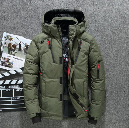 Men's Winter Down Jacket with Hood - WanderMart Co.